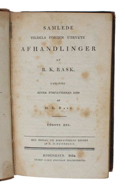 Samlede tildels forhen utrykte Afhandlinger. Udgivne efter Forfatterens Død af H.K. Rask. (Med Bidrag til Forfatterens Levnet af N.M. Petersen - Tilligemed en fuldstændig Fortegnelse på alle Forfatterens Håndskrifter m.m.)1.-3. Del (3 Bd. komplet). (photo 3)