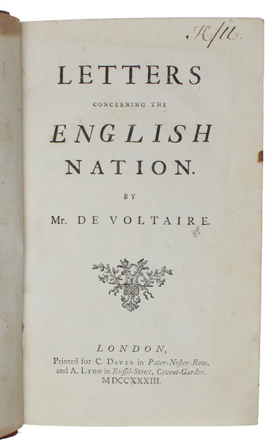 Letters Concerning the English Nation. - [A KEY WORK OF THE HISTORY OF SCIENCE AND PHILOSOPHY] (photo 4)