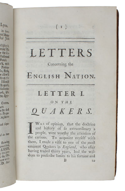 Letters Concerning the English Nation. - [A KEY WORK OF THE HISTORY OF SCIENCE AND PHILOSOPHY] (photo 5)