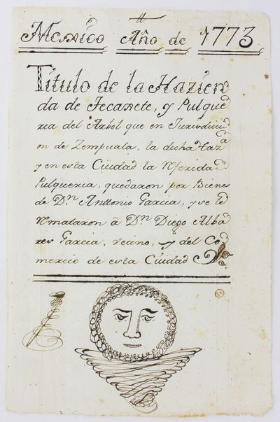 [Manuscript Title Transfer for an 18th-Century Pulqueria in Zempoala, Mexico]