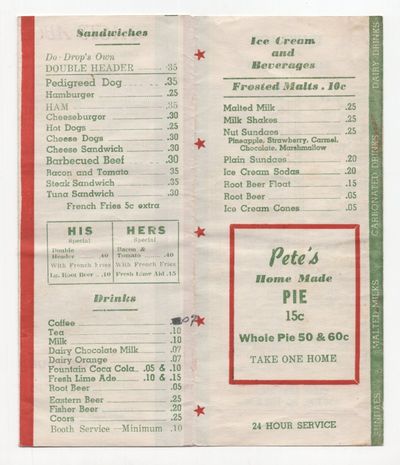Two Souvenir Menus from Pete Harman's...; (photo 4)