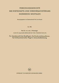Zur Aerodynamik des Ringflügels. Die Druckverteilung dünner, fast drehsymmetrischer Flügel in...