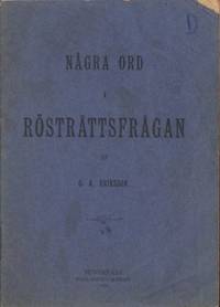 Några ord i rösträttsfrågan.