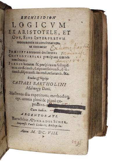 (3 Works). 1. Enchiridion Logicum ex Aristotle,…