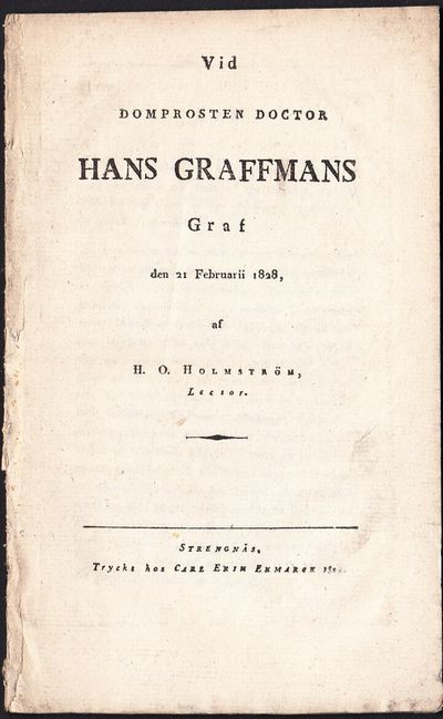 Vid domprosten doctor Hans Graffmans graf den 21…