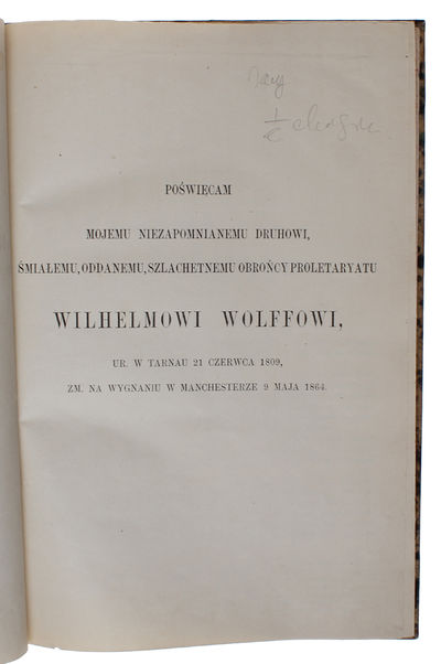 Kapital. Krytyka ekonomii politycznej. Tom Pierwszy. Ksiega I. Wytwarzanie kapitalu.  - [FIRST POLISH EDITION OF THE BIBLE OF MARXISM] (photo 7)