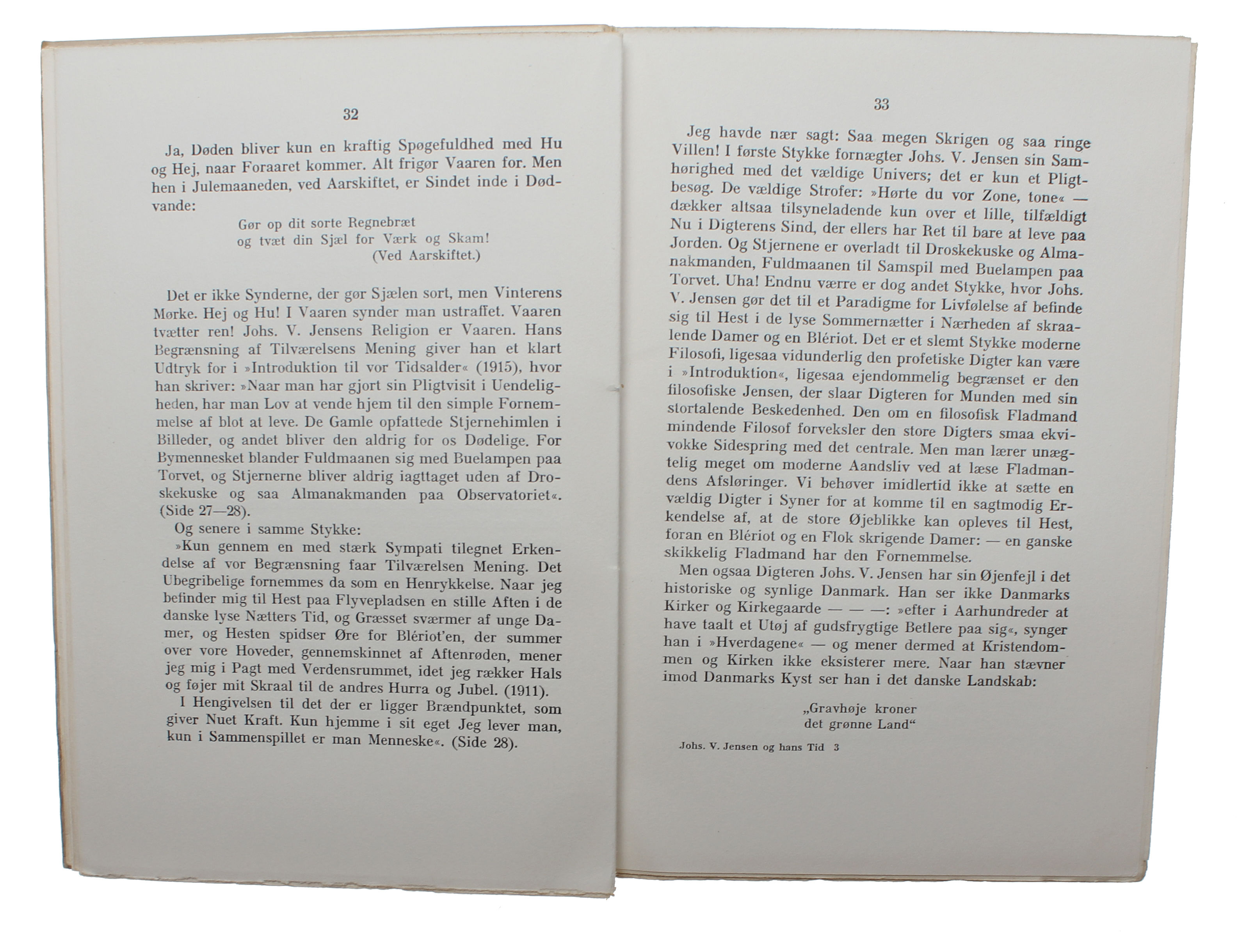 Johannes V. Jensen og hans Tid. Essay. | Antikvariat