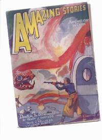 cover of Amazing Stories Science Fiction Pulp Magazine, Volume 11, # 4, August 1937 ( Prophecying; The Fireless Age (part 2); Death in the Stratosphere; Daughter of Luna; Cupid of the Laboratory; Antares Tryst; Ants )
