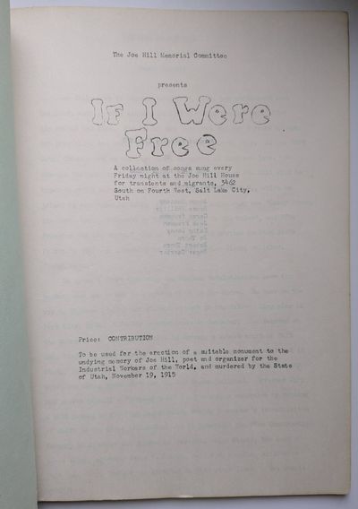 The Joe Hill Memorial Committee...; (photo 1)