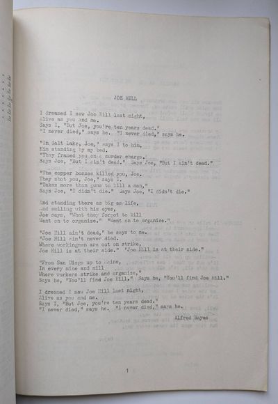 The Joe Hill Memorial Committee...; (photo 7)
