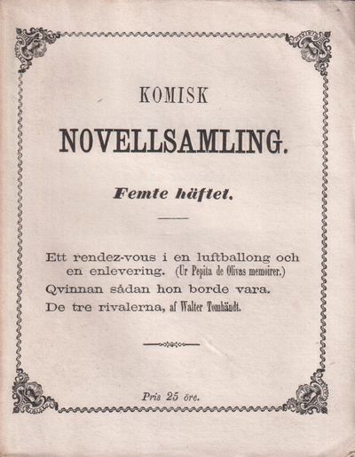 Komisk novellsamling. Femte häftet. [Utg. av]…
