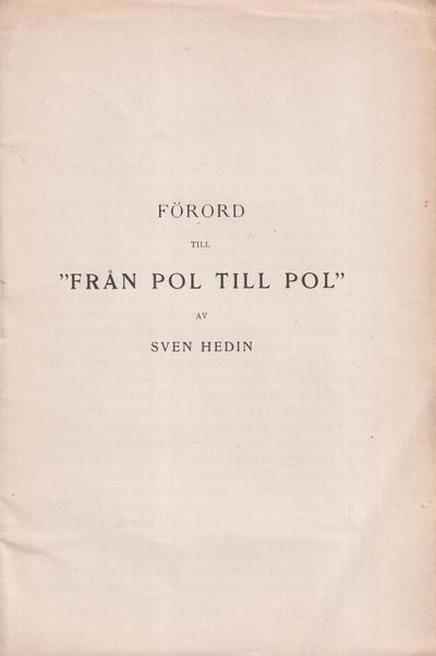 Förord till ‘Från pol till pol’.