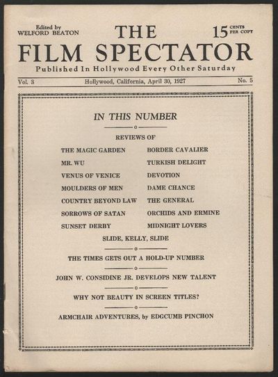 The Film Spectator (issue of April 30, 1927)