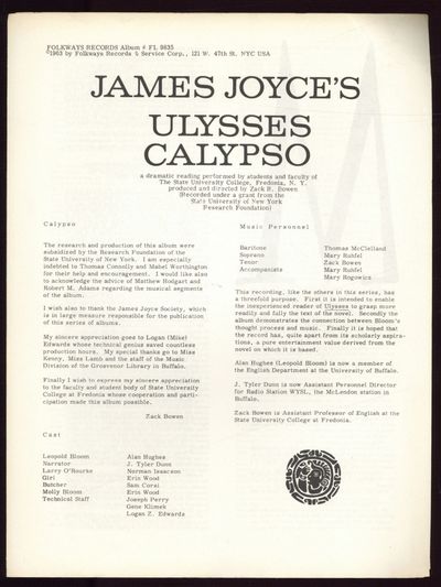 New York: Folkways Records, 1963. Softcover. Fine. First edition, printed text. Single sheet folded ...