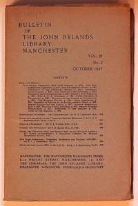 Bulletin of the John Rylands Library Manchester. Vol. 21 No. 2 October 1937