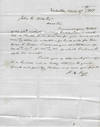Autograph Letter Signed. Nashville, April 27, 1851, to John Bills, Bolivar, Tennessee