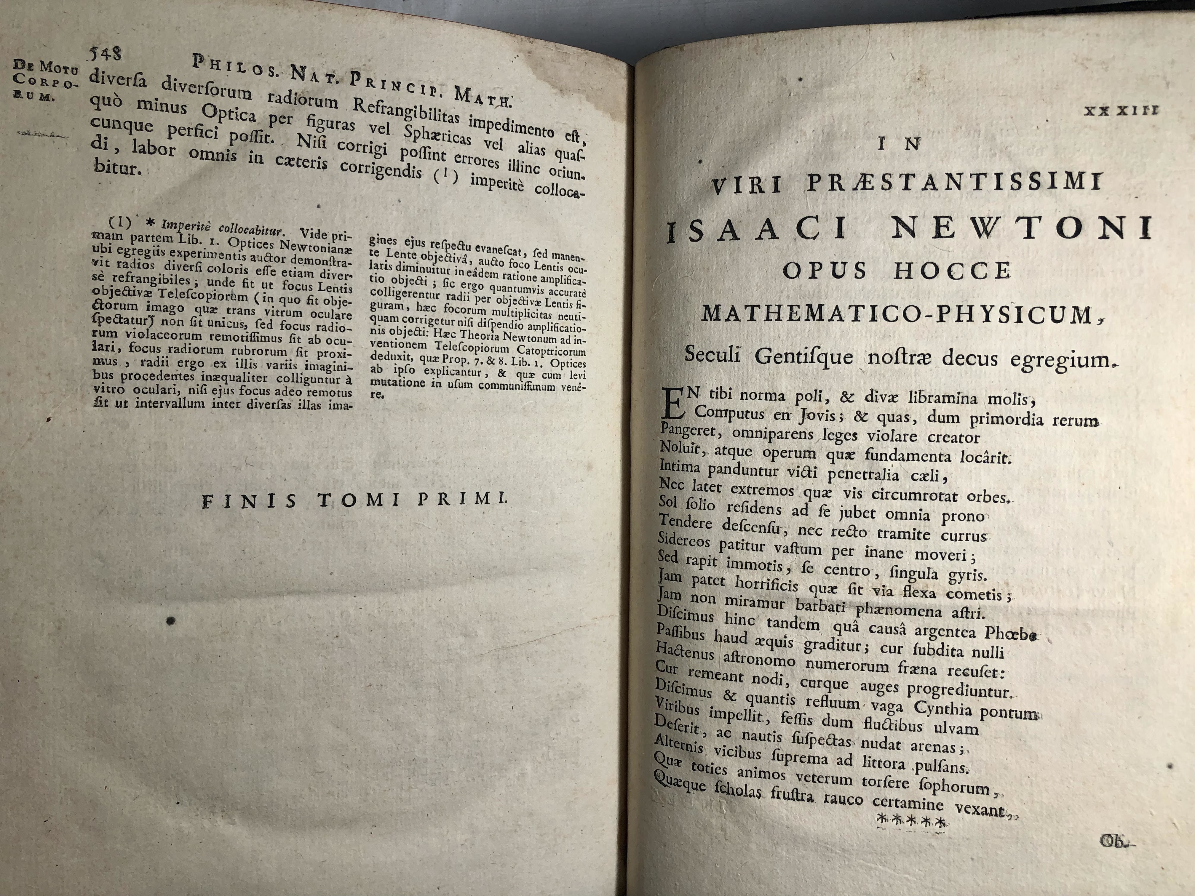 Philosophiae Naturalis Principia Mathematica, First Jesuit Edition ...