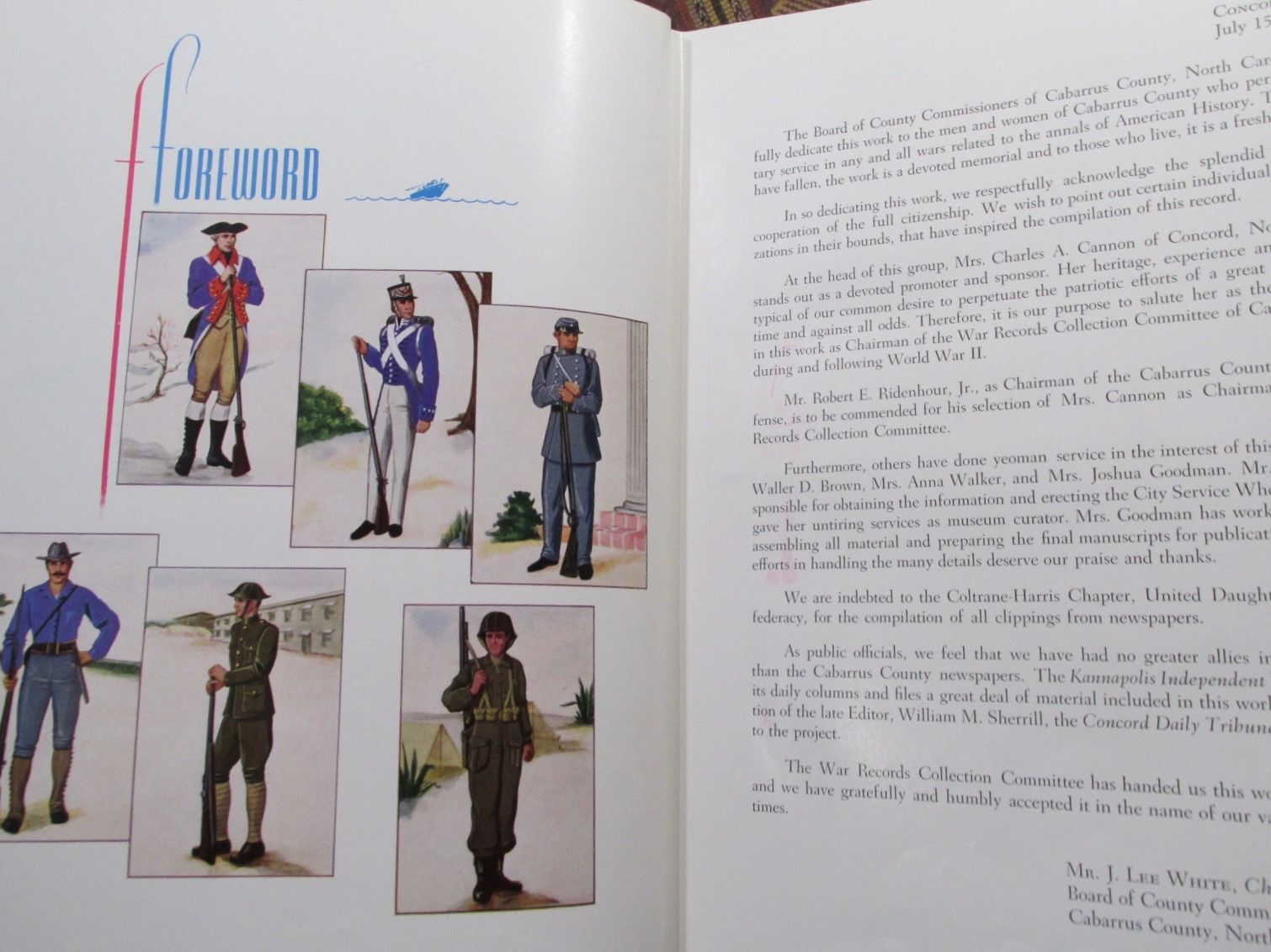 A History Of Cabarrus County In The Wars By J Lee Et Al White First Edition First Printing 1947 From Pages Past Used And Rare Books Sku