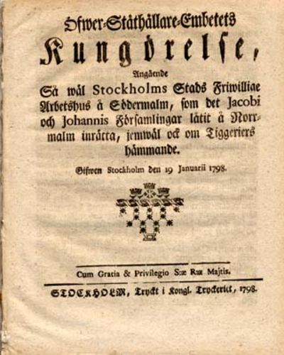 Öfwer-Ståthållare-Embetets kungörelse, angående…