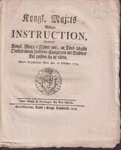 Kongl. Maj:ts Nådiga Instruction, Hwarefter…