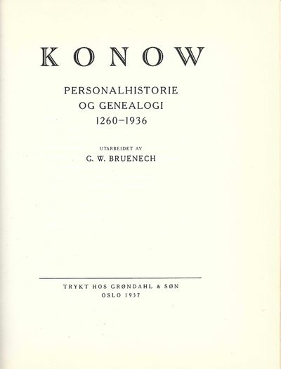 Bruenech, G. W. : Konow. Personalhistorie og…