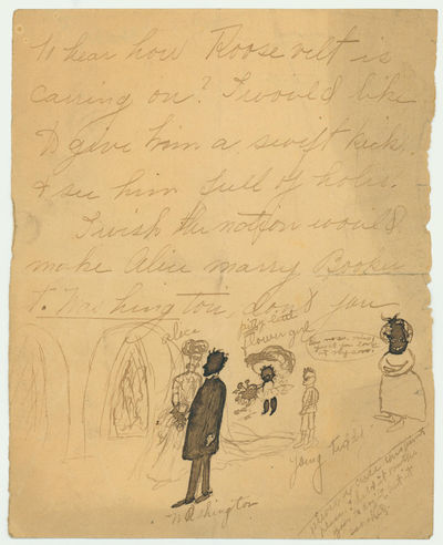 Racist, Anti Roosevelt Drawing and Note