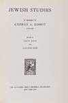 Jewish Studies In Memory of George A. Kohut 1874-1933