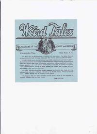 Weird Tales Pulp Magazine REJECTION SLIP ( Circa 1947 ), with Rejected Manuscript of The HEADLESS GODDESS by Weird Tales Pulp Magazine -Dorothy McIlwraith, Editor ( Will Heddens / W H Butterfield ) - 1947