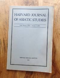 INDEX TO THE HARVARD JOURNAL OF ASIATIC STUDIES : Volume 1 (1936) - Volume 20 (1957) :Harvard-Yenching Institute, 1962