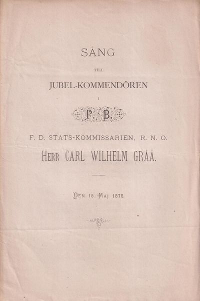 Sång till jubel-kommendören i P.B. F.d.…