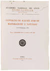 Convegno di scienze fisiche matematiche e naturali, 14-19 Settembre 1952. Tema: Problemi della fisica solare.