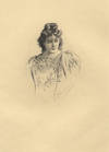 Half-length reproduction of an original etching by Fernand Desmoulin (1853-1914) of the noted American soprano in costume as Esclarmonde