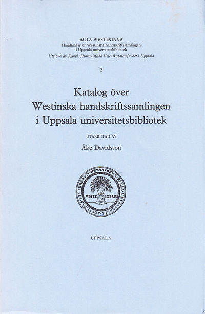 Katalog över Westinska handskriftssamlingen i…