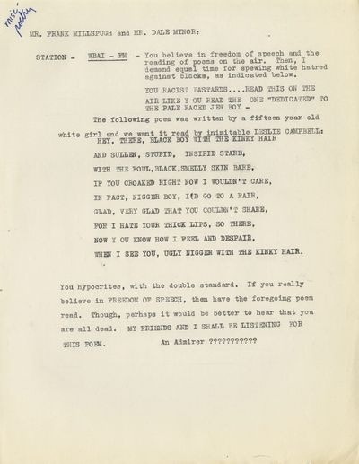 Large Archive of Letters Sent to WBAI...; (photo 12)