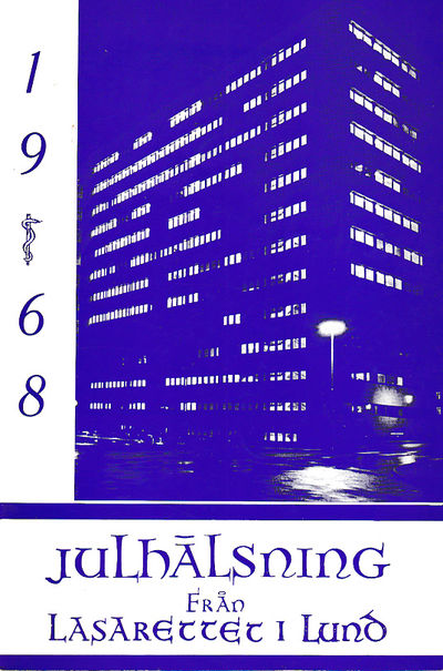 Julhälsning från lasarettet i Lund 1968.