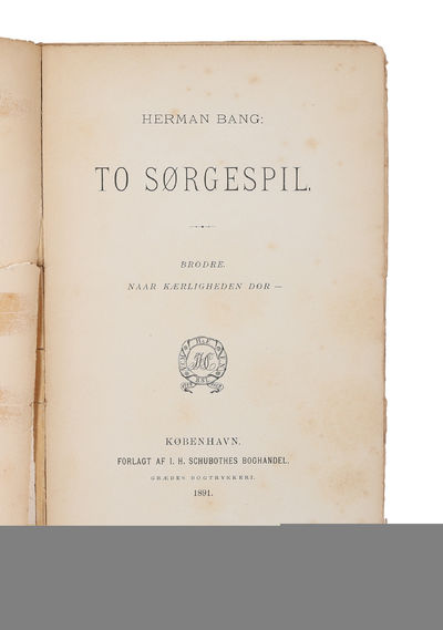 To Sørgespil (Brødre + Naar Kærligheden Dør). - [DEDIKATIONSEKSEMPLAR.] (photo 2)