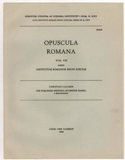 The published writings of Krister Hanell. A…