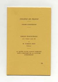 LeÃ§on Inaugurale  - 1st Edition/1st Printing by Eco, Umberto - 1993