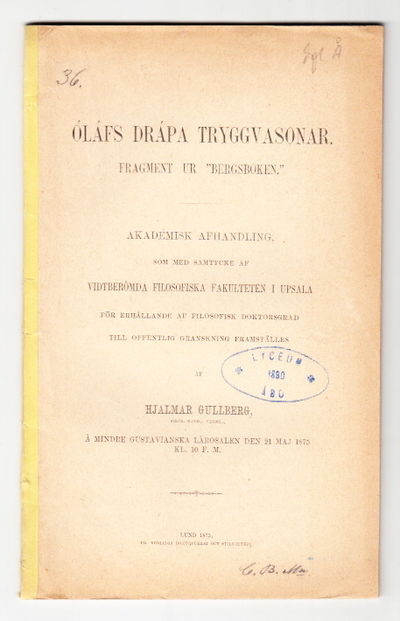 Óláfs drápa Tryggvasonar. Fragment ur…