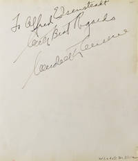 Sentiment "To Alfred Eisenstaedt with Best Regards, Wendell Wilkie." WITH on verso: ANs to Alfred Eisenstaedt from Louis Bromfield and below one from Dorothy Thompson to Eisenstaedt