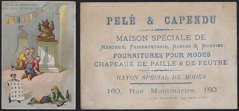 Advertisement - Victorian Trade Card for Pele and Capendu Paris with Buddha