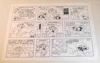 &quot;BARNEY GOOGLE AND SNUFFY SMITH&quot;: Jughaid creates a chalk dust smokescreen to escape detention. ORIGINAL SUNDAY COMIC STRIP ART by JOHN ROSE, SIGNED by the artist. by Rose, John - 2010.