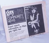 GCN: Gay Community News; the weekly for lesbians and gay males; vol. 18, #1, July 8-14, 1990: Court rejects referendum on Mass. gay rights law by Gaines, Kelly & Christopher Wittke, editors, Michael Bronski,Sandra Bernhard, Laura Briggs, Deborah SchwartzJim Blanton, Adriana Alty, et al - 1990