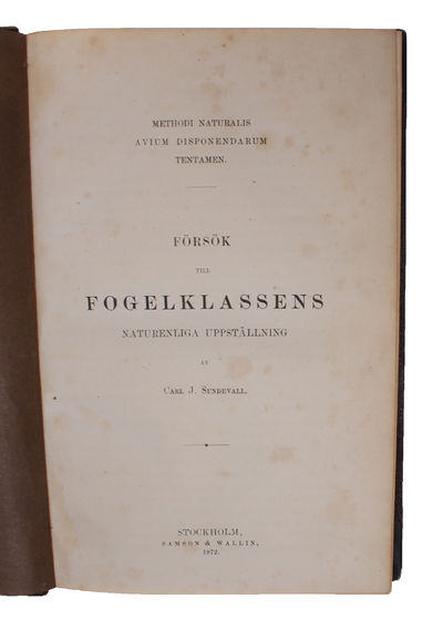 Methodi Naturalis Avium Disponendarum Tentamen. Forsök till Fogelklassens naturliga Uppställning. (photo 2)