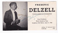 MAGAZINE ADVERTISEMENT SIGNED BY CONDUCTOR FREDERIC DELZELL.