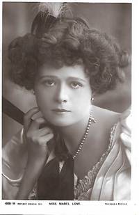 image of Edwardian Era Stage Actress, Miss Mabel LOVE on 1910s Real Photo Postcard (RPPC)