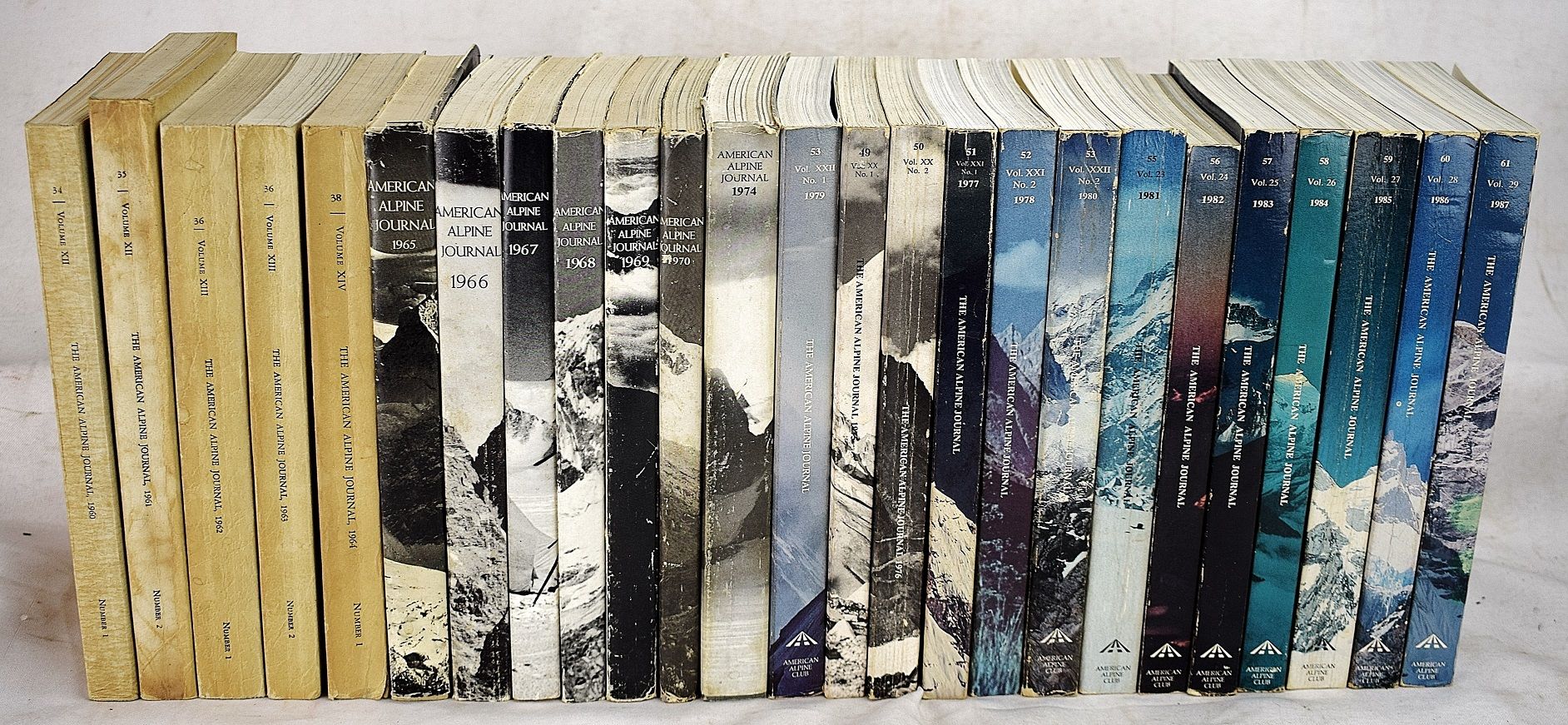The American Alpine Journal. (25 volume set, 1960-1987, with