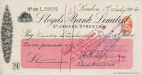 image of Autographed check from Shackleton fom his Imperial Trans-Antarctic Expedition, signed by Shackleton