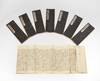 Eight orihon (accordion format), finely woodblock-printed, of the complete Lotus Sutra [S.: Saddharmapundarikasutra; J.: Myohorengekyo 妙法蓮華経 ]
