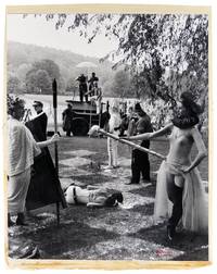 Two original black and white photographs from the making of Hans Richter's film "8 x 8